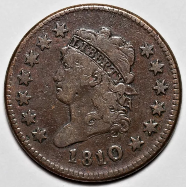 1810/09 Classic Head Large Cent - US 1c Copper Penny Coin - L37