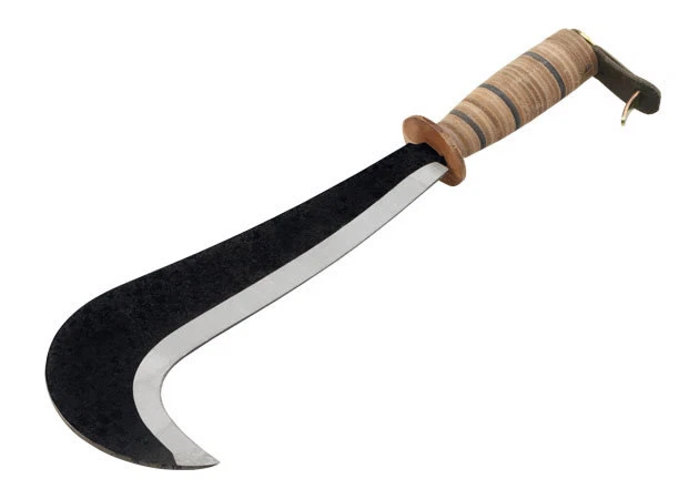 Roncola Da Lavoro - Lama In Acciaio Forgiato, Manico In Cuoio, Per Giardinaggio E Bosco