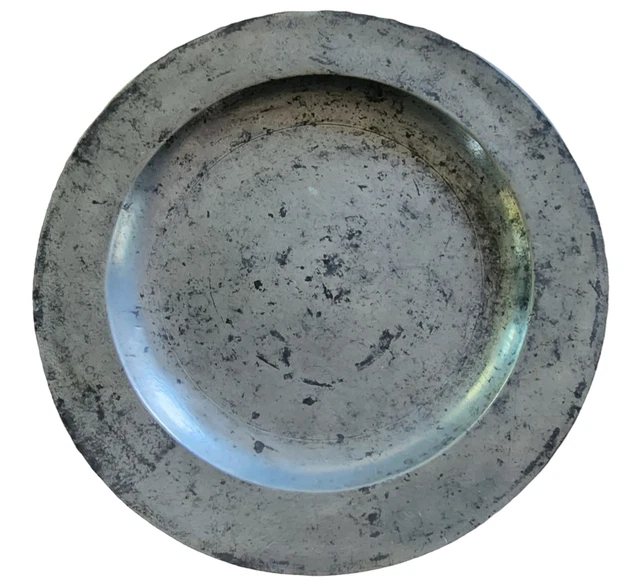 EARLY 18th Century DW Pewter Huge 16 1/2" Charger Serving Plate
