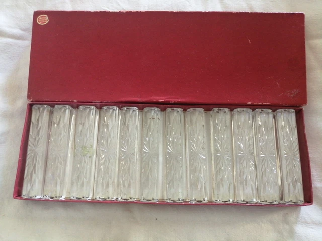 12 PORTE-COUTEAUX VERRE ciselé et biseauté effet miroir vintage EUR 30,00 - PicClick FR
