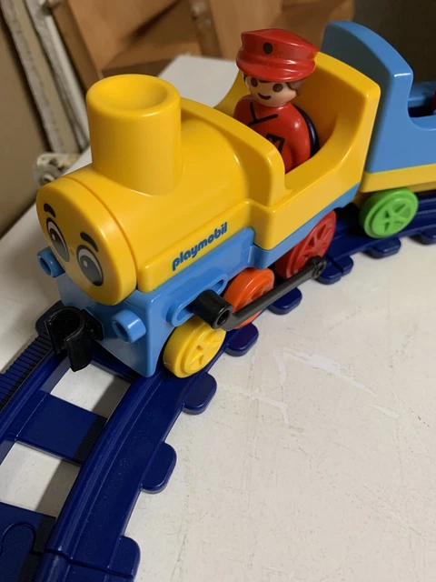 Push Pull Train Set PLAYMOBIL GEOBRA 123 PUSH & PULL TRAIN SET #6760 Complete Track Engine ...