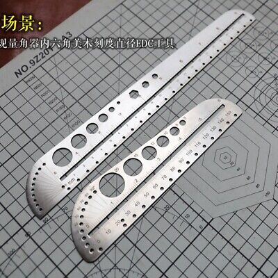 EDC Titanium Alloy Ruler Stainless Steel Portable Outdoor Compasses Tools