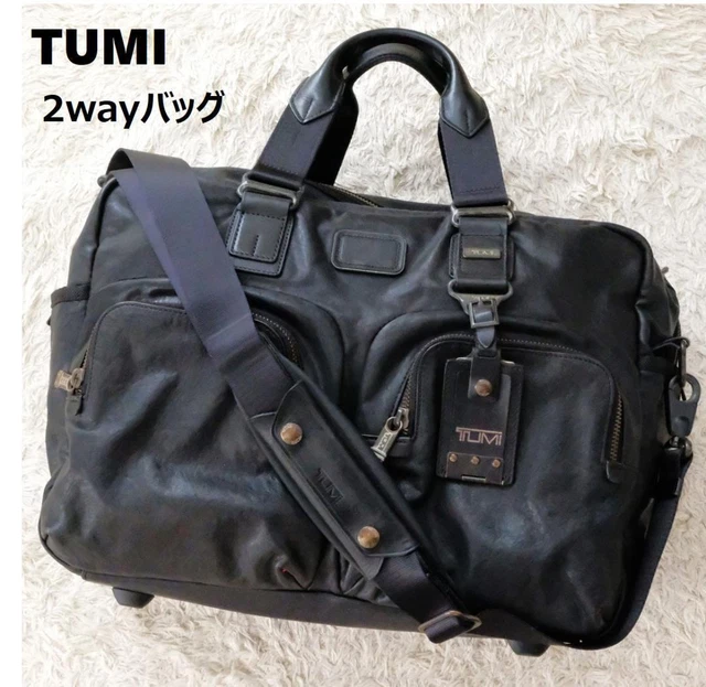 Authentic TUMI tote shoulder leather black hand everett essential bravo alpha