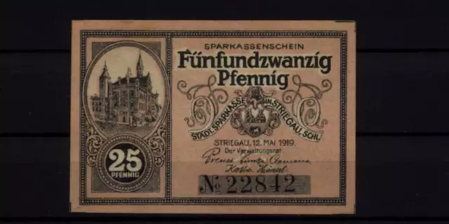 [16749]  - Notgeld STRIEGAU (heute: Strzegom), Städtische Sparkasse, 25 Pf, 12.0