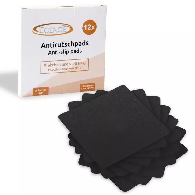 12x Schwarz Anti-Rutsch Pads quadratisch Badewanne Dusche Treppe selbstklebend