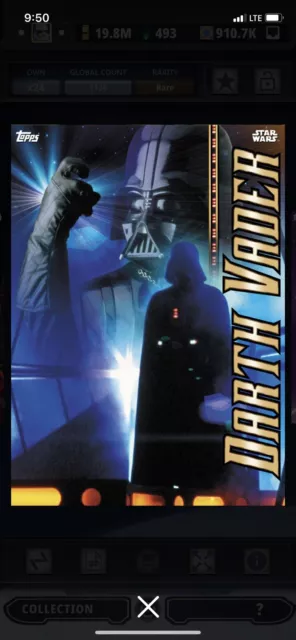 Topps Star Wars Digital Card Trader Poised Darth Vader Insert Award