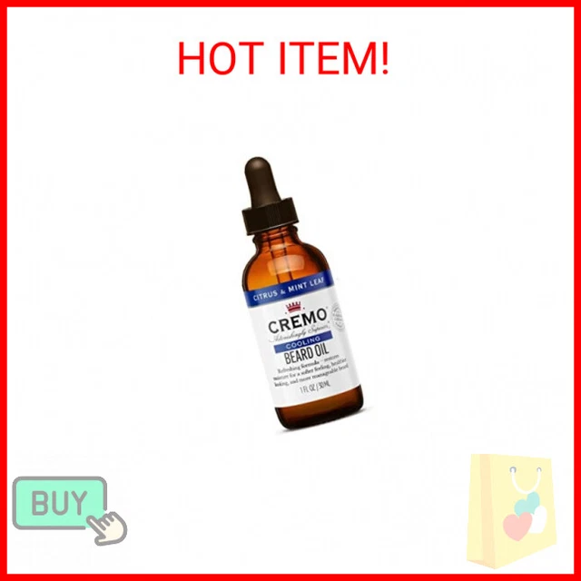 Cremo Beard Oil, Cooling Citrus & Mint Leaf, 1 fl oz - Restore Natural Moisture