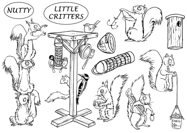 "Estampillas transparentes The Card Hut 4""x6"" de Mark Bardsley - exteriores Little Critters - MBOLC