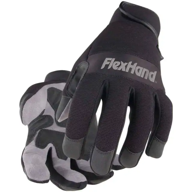 Black Stallion 19FX-BLK FlexHand Reinforced Mechanic's Gloves Large