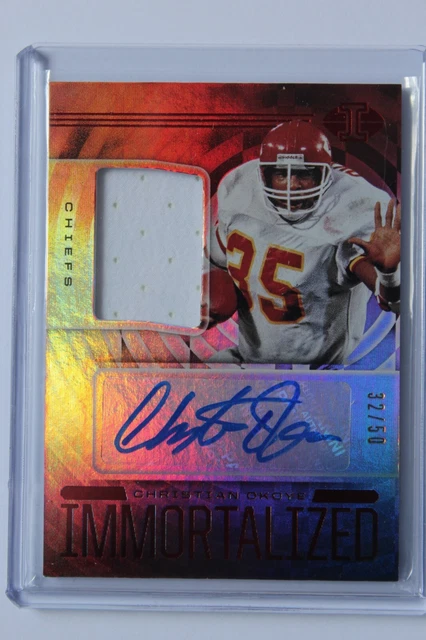 2020 Christoan Okoye (Kansas City Chiefs) Auto patch, Panini Illusions 32/50