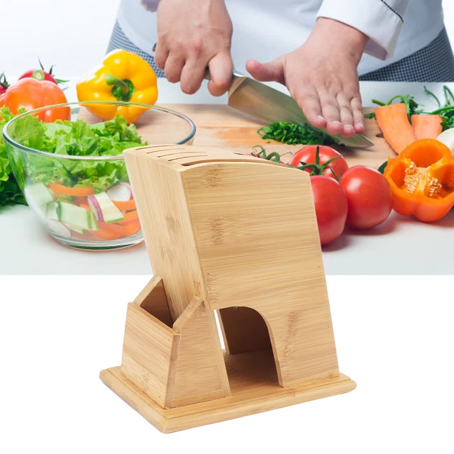 Cuchillo bloque de almacenamiento de cuchillo bambú soporte para cuchillo de cocina para cocinar
