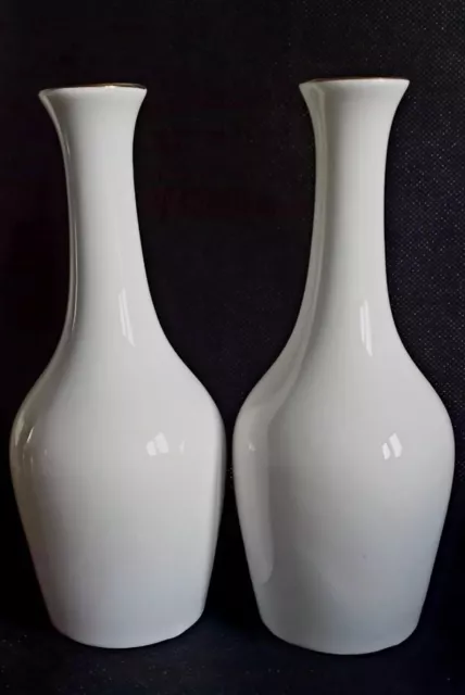 6.5" Pair Of Royal Doulton White Stem/Bud Vases.