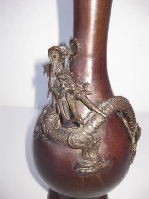 Japanese Bronze Dragon Vase Meiji Period