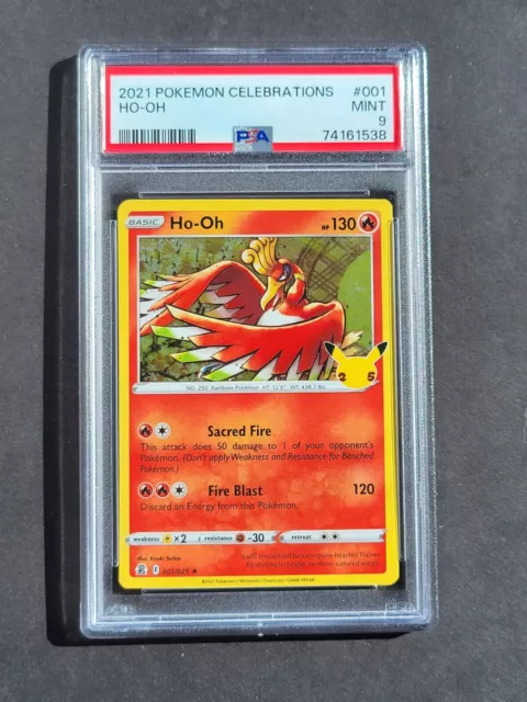 Pokemon Lugia & Ho-oh Holo celebrations cards