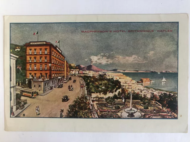 Cartolina Pubblicitaria McPherson's Hotel Britannique Napoli c5