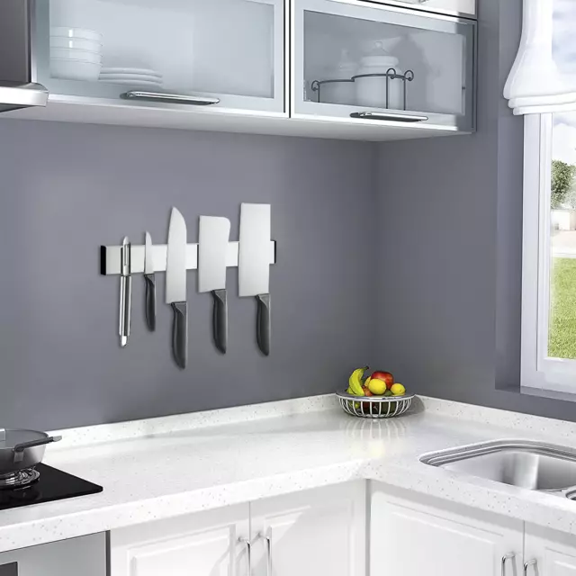 Soporte magnético para cuchillos de cocina de pared acero inoxidable de 40 cm 3