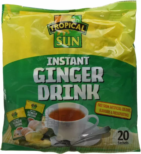 Tropical Sun Instant Ginger Drink - 18g X 20 Sachets,  Honey like Gold Kili
