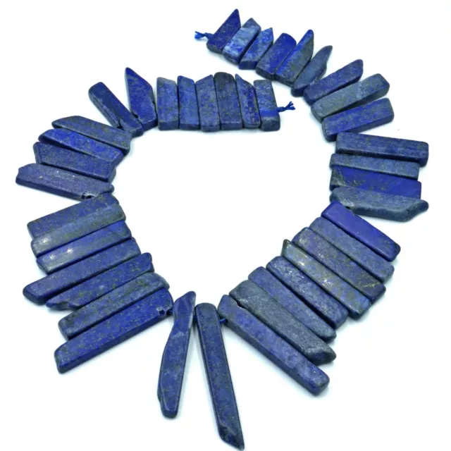 NELLYS Strang Lapis Lapislazuli blau gestaffelte Rechtecke Perlen Edelsteine