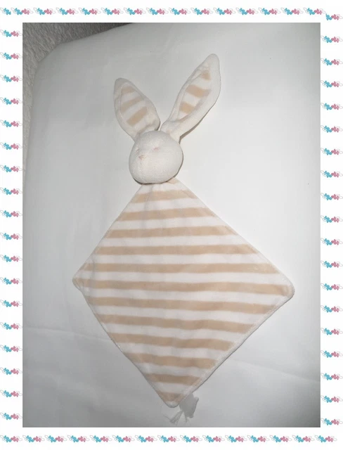 I - Doudou Plat Losange Lapin Beige et Marron  Sergent Major