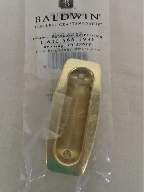 Baldwin Solid Forged Polished Brass Sliding Door Flush Pull - Colonial 0485-03
