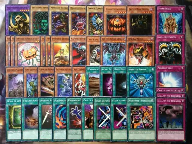 YuGiOH Complete Authentic Bonz Zombie Deck Anime 41 Cards Call of t + Bonus Gift