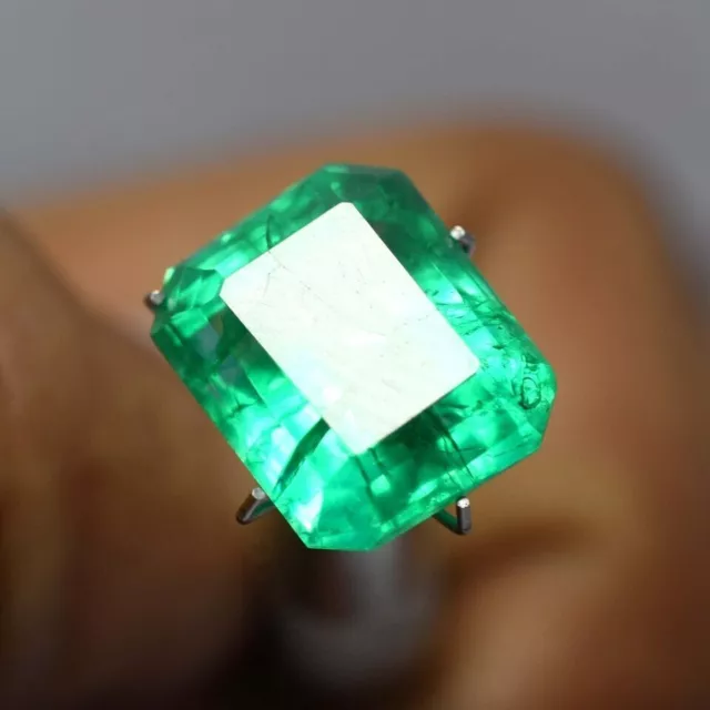 Natural EMERALD Green 8.00 Ct CERTIFIED Loose Gemstone Emerald Shape