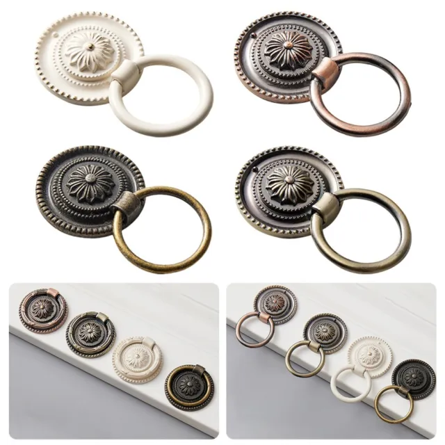 New Retro Handles Antique Knobs Door Drawer Cabinet Ring Knob Cupboard ZincAlloy