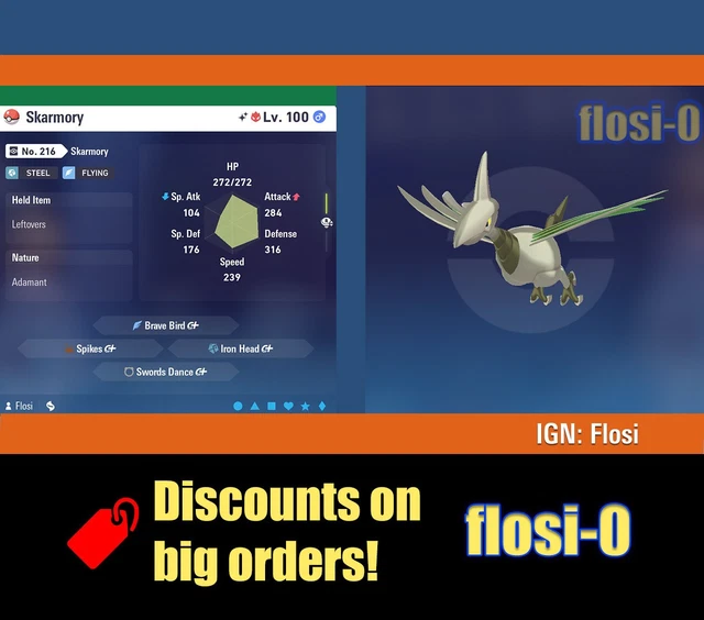 SKARMORY 6IV Pokemon Legends ZA ALPHA / PERFECT IV SKARMORY 6IV Pokemon Legends ZA ALPHA / PERFECT IV