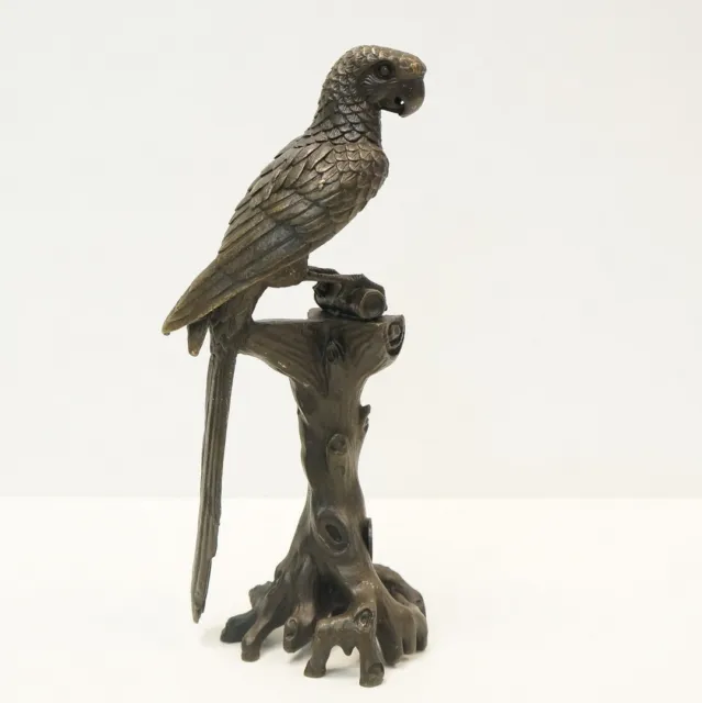 Estatua Loro Pájaro Fauna Art Deco Estilo Art Nouveau Estilo Bronce sólido