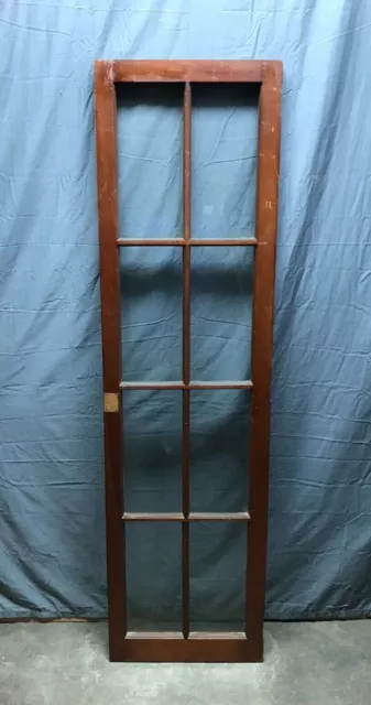 Single Antique One 8 Lite Casement Cabinet Cupboard Window VTG 18x66 1057-22B