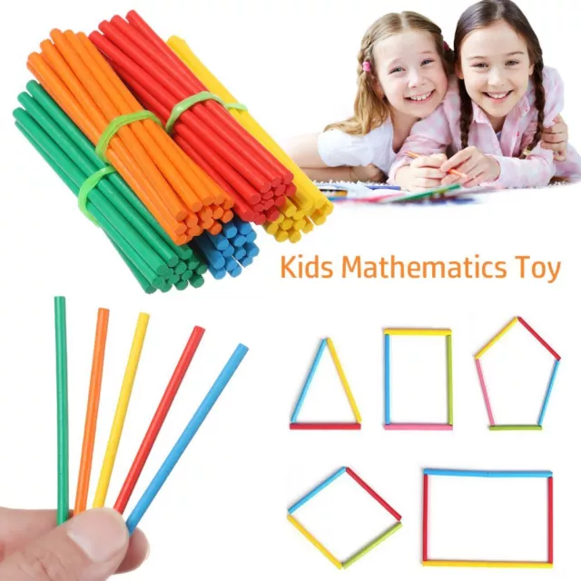 Early Learning Montessori Teaching Kids Mathematics Toy Counting Wood Sticks