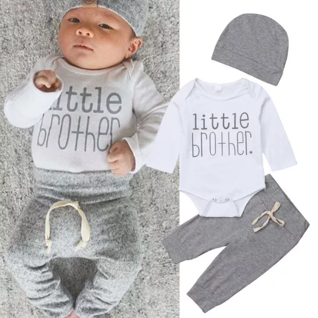 Newborn Infant Baby Girl Boy Clothes Romper Tops Jumpsuit Pants Hat Outfits Set