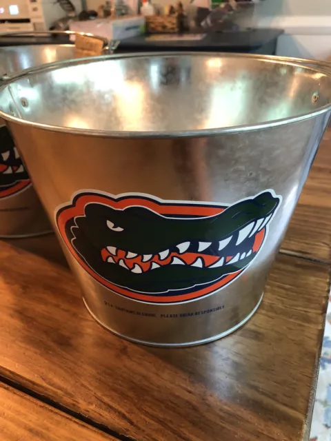 Two Galvanized Tin Beer Bucket 5qt. Florida Gators Twisted Tea