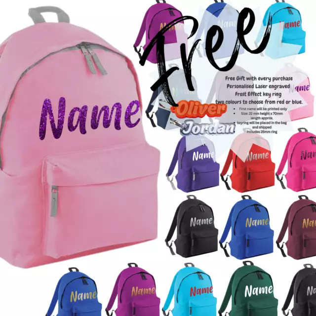 Personalised School Backpack Bag kids ANY Text Girls Boys  Rucksack PE Kit