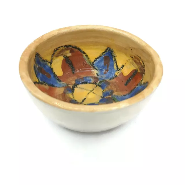 Tazón de cerámica artesanal, plato de baratija de flores pintado a mano...