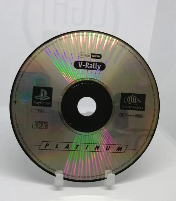 V Rally PlayStation 1 PS1 Psone gioco platino manuale cover intarsio disco 2