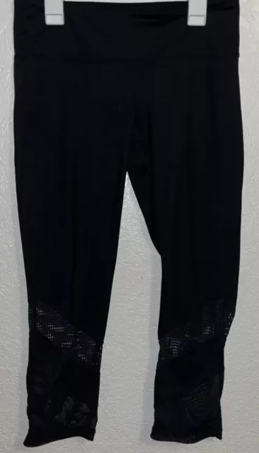 Z By Zella Capri Leggings Black Mesh Yoga Pants Women Sz Med.