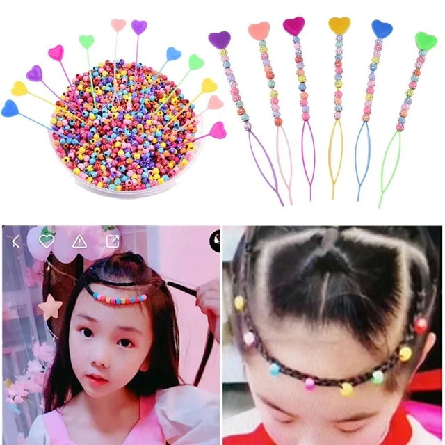 HEARTED SHAPE HAIR Beads Set Rhinestones Braids Beader Girls