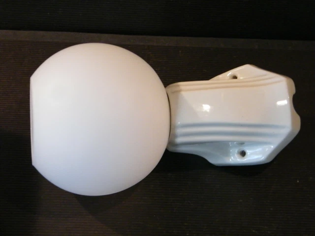 ANCIENNE APPLIQUE MURALE Salle De Bain Luminaire Lampe Porcelaine