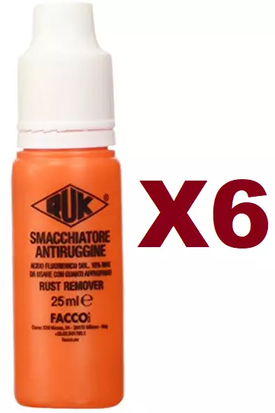 6 Pz Ruk Smacchiatore Antiruggine - 25Ml Togliruggine Rust Remover