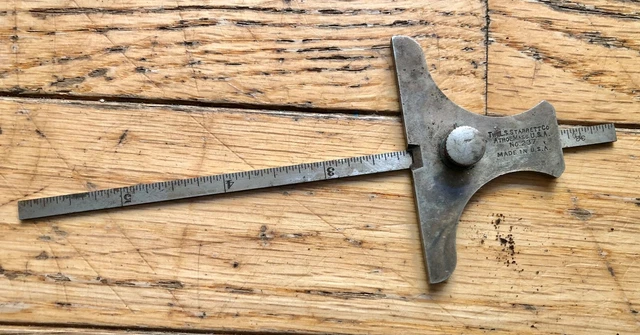 STARRETT No. 237 Combination Depth Gage and Steel Rule 6" - USA