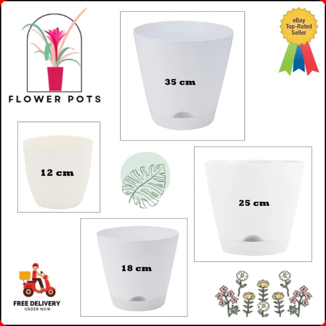 Flower Pot Planter Home Outdoor Plastic Pots Self Watering Plant Flower Pot