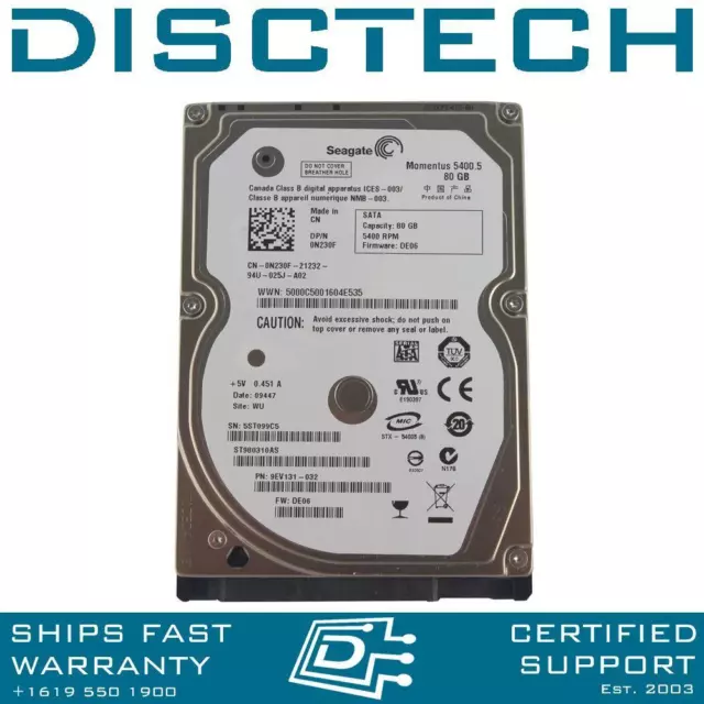 Seagate Momentus 5400.5 ST980310AS SATA Hard Drive