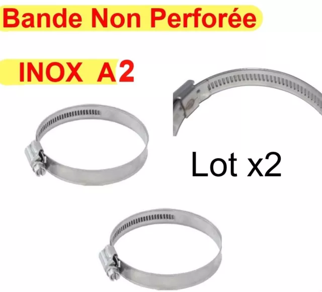 Collier de Serrage Vis inox A2 Taille 140x160mm ( Lot de 2 ) Bande 12mm