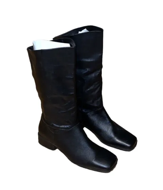 LifeStride Women's Leather Riding Boot Size 6.5 Minimalist Classic Mid-Calf