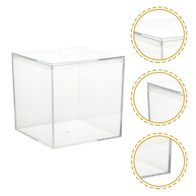 2 stücke Klare Square Cubes Kunststoff Aufbewahrungsboxen Hochzeit Candy Boxes