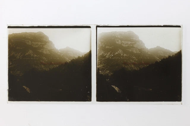 Montagne Alpes Photo Plaque P9T8n4 Vintage Stereo