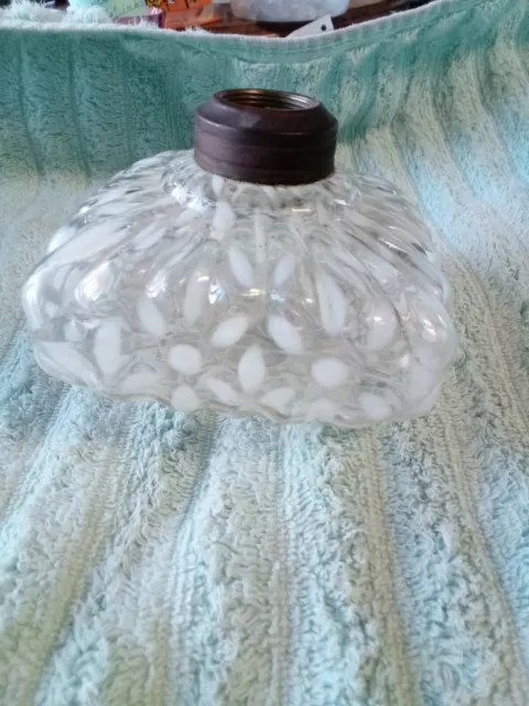 Hobbs Brockuunier And Co. Opalescent Snowflake Oil Lamp, Font Only