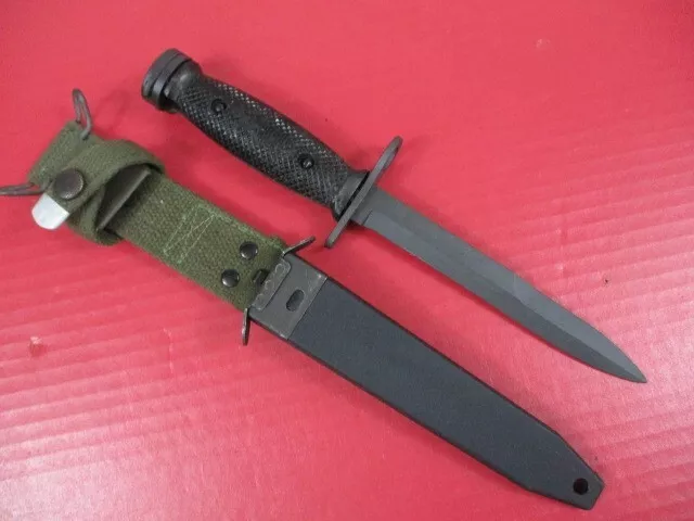 Vietnam US Army M1 Carbine Bayonet w/Plastic Handle - Conetta w/Scabbard XLNT #3