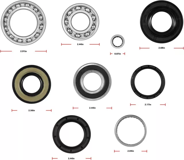 Rear Differential Bearing and Seal Kit for Suzuki Ozark 250 LTF250 2X4 2WD 02-14 3